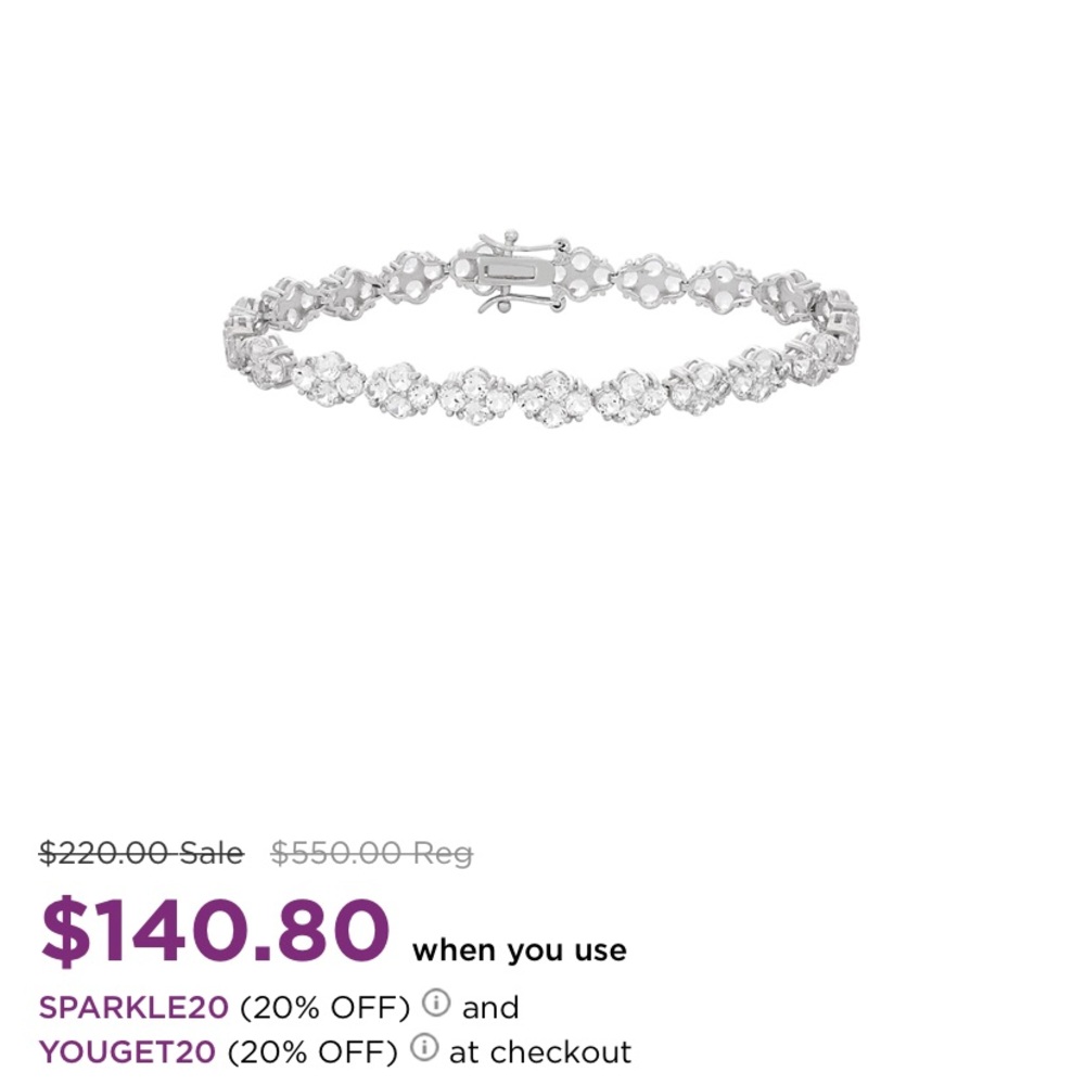 Sterling Silver LabCreated White Sapphire Bracelet